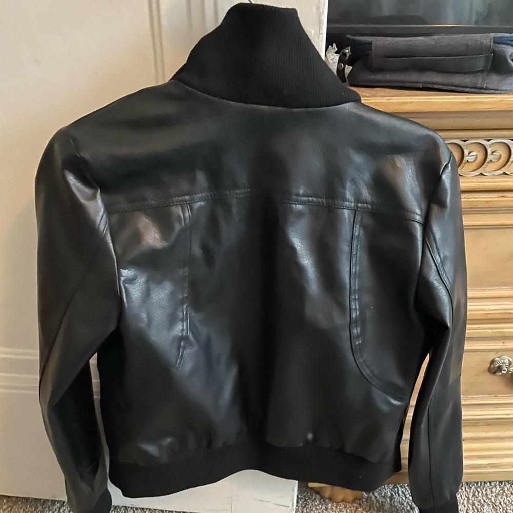 Black leather like jacket